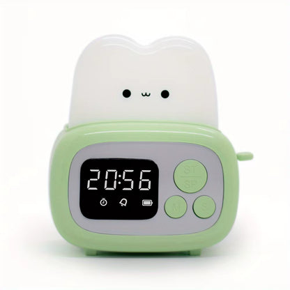 1Pc Time Toaster Night Light High Appearance Level Bedside Light Cute Sleeping Light Cartoon Mini Alarm Clock