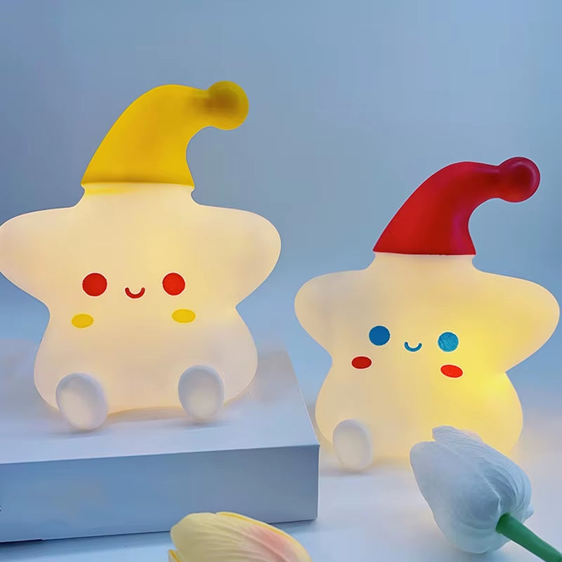 Cute Night Light Star Cute Birthday Gift Soft Silicone Lamp Warm Bedside Lamp Desktop Ornament Night Light