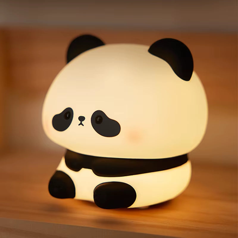 USB Rechargeable LED Night Light Panda Cartoon Animal Silicone Lamp Timing Bedside Decor Kids Sleep Nightlight Birthday Gifts