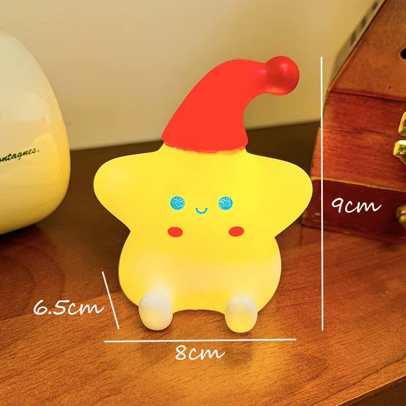 Cute Night Light Star Cute Birthday Gift Soft Silicone Lamp Warm Bedside Lamp Desktop Ornament Night Light