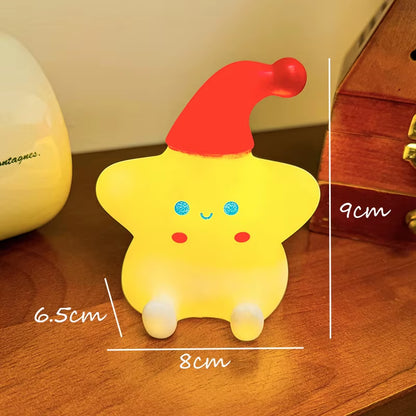 Cute Night Light Star Cute Birthday Gift Soft Silicone Lamp Warm Bedside Lamp Desktop Ornament Night Light