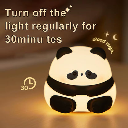 USB Rechargeable LED Night Light Panda Cartoon Animal Silicone Lamp Timing Bedside Decor Kids Sleep Nightlight Birthday Gifts