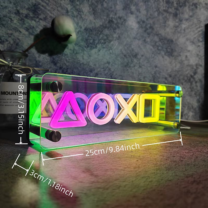 Neon Signs Lights, 3D LED Table Lamp, Colorful Thousand Layer Mirror Atmosphere Lighting,For E-Sport,Bedroom,Birthday,Party Deco