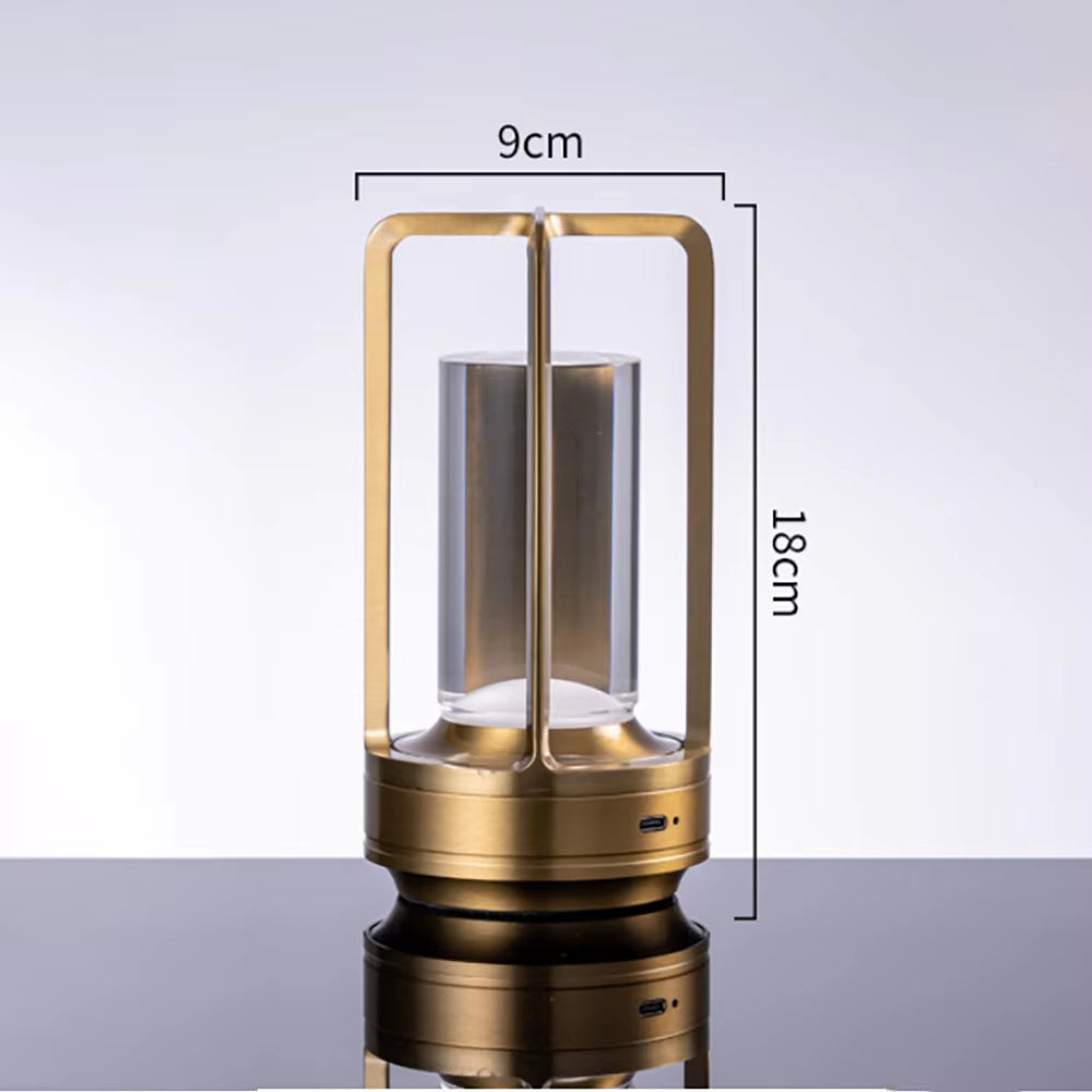 LED Crystal Table Lamp Plastic Rechargeable Touch Night Lamp Bedroom Bedside Table Lamp Restaurant Decorative Lamp