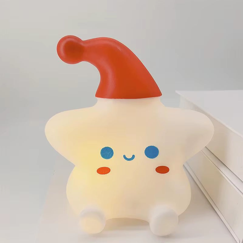Cute Night Light Star Cute Birthday Gift Soft Silicone Lamp Warm Bedside Lamp Desktop Ornament Night Light