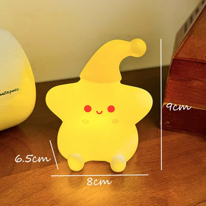 Cute Night Light Star Cute Birthday Gift Soft Silicone Lamp Warm Bedside Lamp Desktop Ornament Night Light