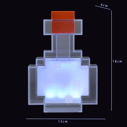 MC Game Medicine Bottle LED Night Light Game Creative Toy Lamp Rechargeable Bedroom Bedside Decoration for Kids Bedside Lamp