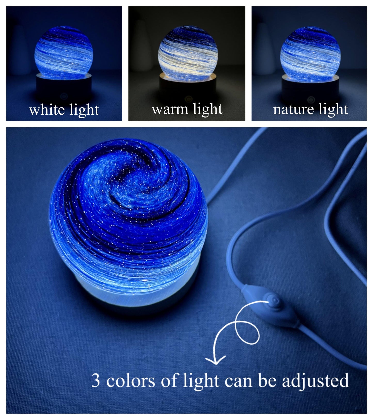 Custom Planet Night Light, Milky Way Night Lamp, Galaxy Desk Lamp, Space Ball Lighting, Astronomy Christmas Gift, Nebula Sphere Bedside Lamp